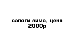 сапоги зима, цена 2000р